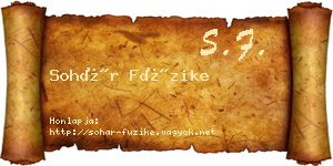 Sohár Füzike névjegykártya